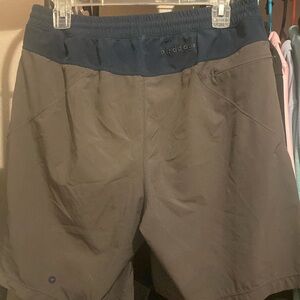 Birddogs shorts w/ liner gray navy blue Large